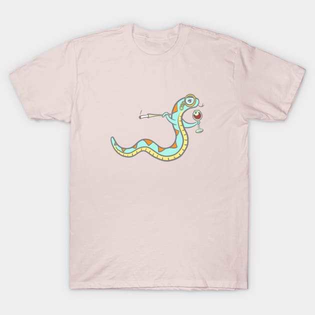 If Snakes Had Arms - Celebration Wine and Smoke T-Shirt by Squeeb Creative